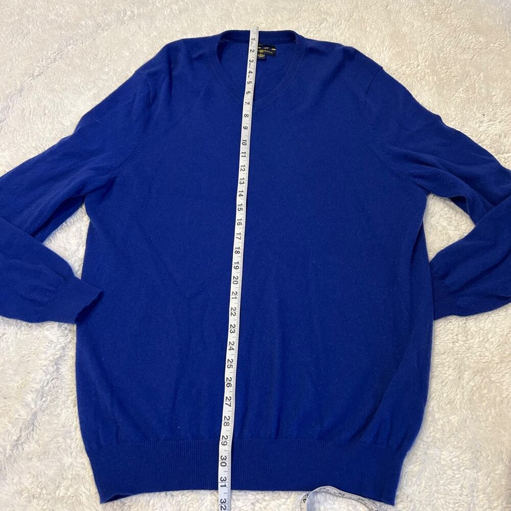Club Room Luxury 100% Cashmere V Neck Sweater Blue Men's XL Preppy Country Club - Picture 5 of 6